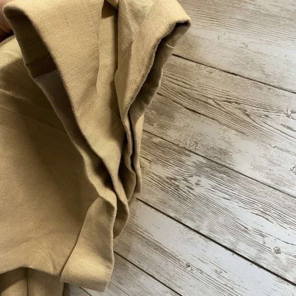 Sean John Mens 42x32 Pants Beige Pleated Linen Blend Cuffed Dress Lightweight - Picture 6 of 7